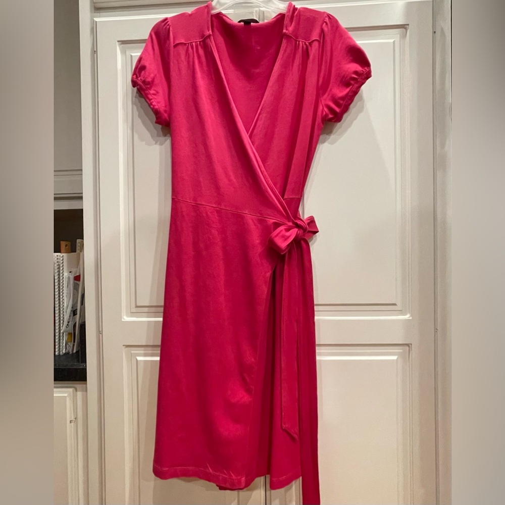 Pink Lands’ End Wrap Dress, size 6-8